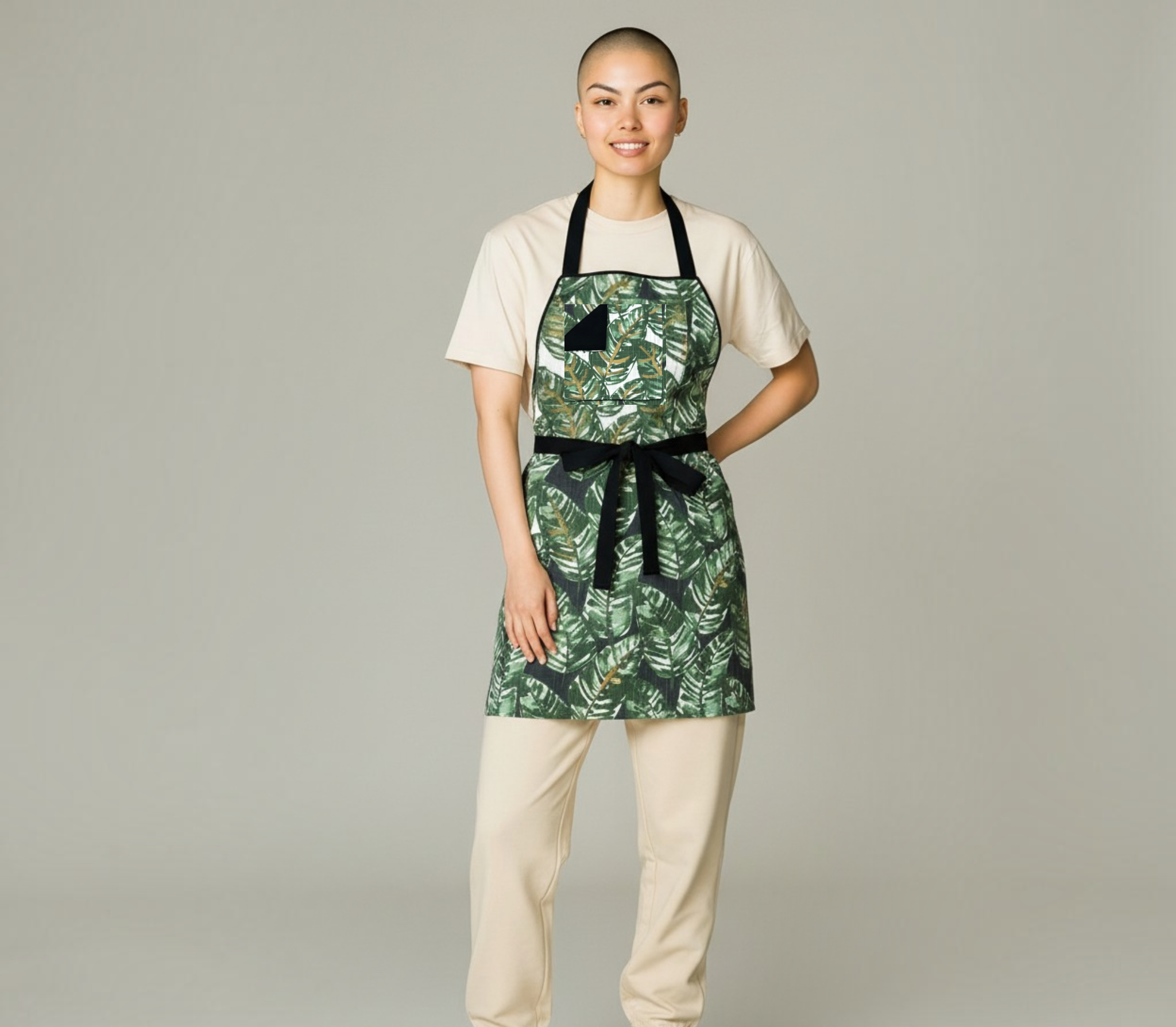 Green Apron for Garden, Chefs Apron, Florist Apron, Caterers, Home Cooks, Unisex, Reversible