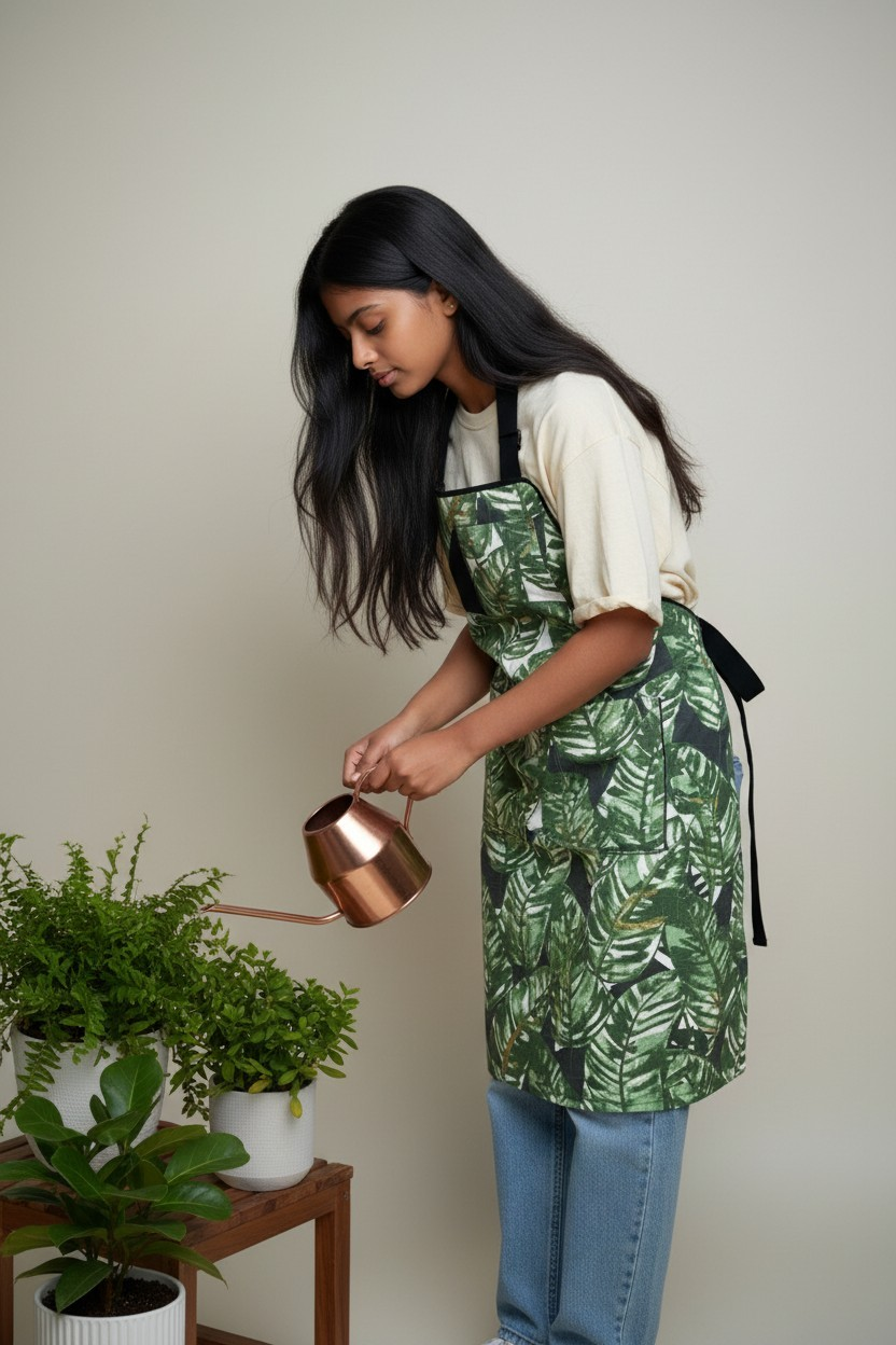 Green Apron for Garden, Chefs Apron, Florist Apron, Caterers, Home Cooks, Unisex, Reversible