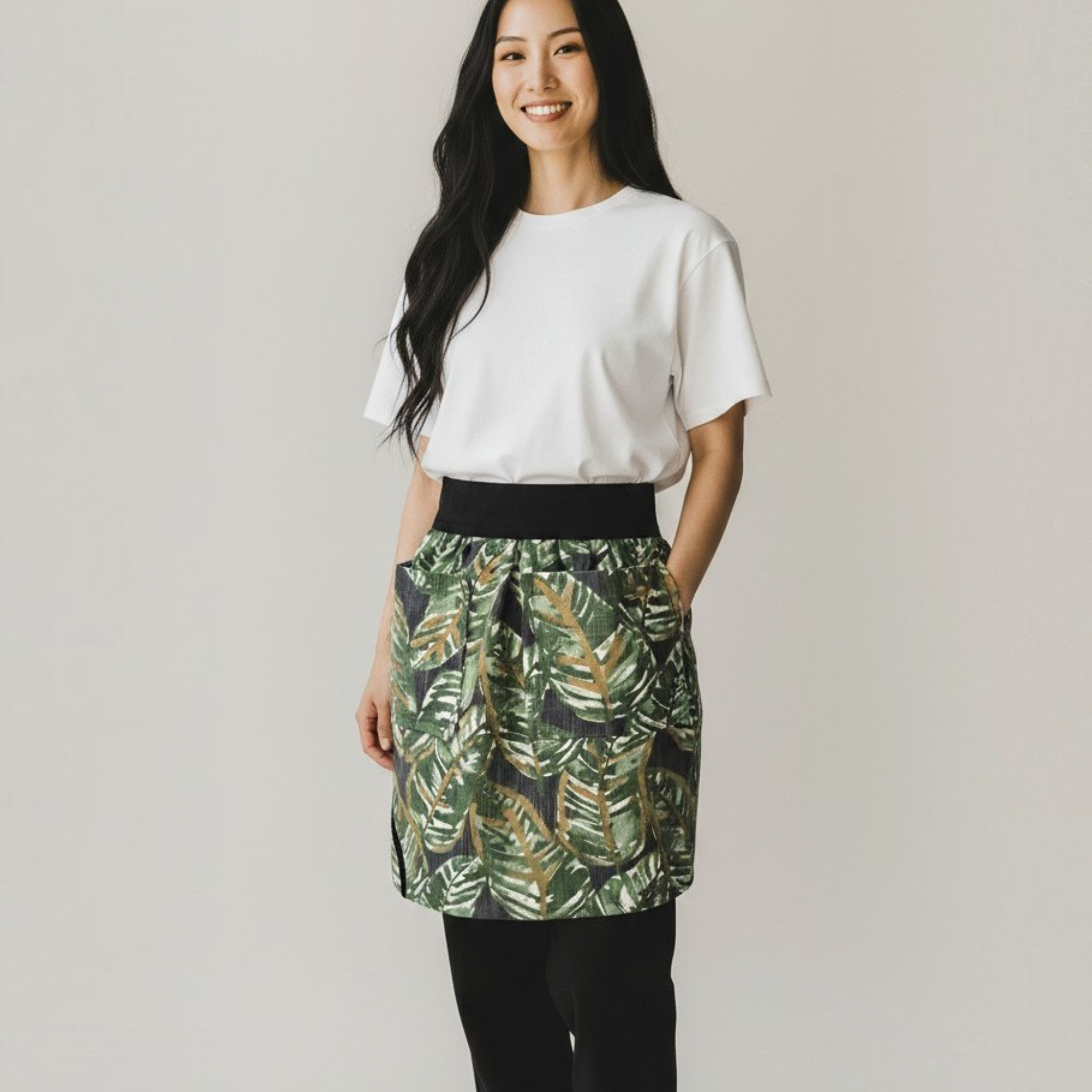 Green Waist Apron, Half Apron, Home Cooks Apron, Apron for Food Professionals