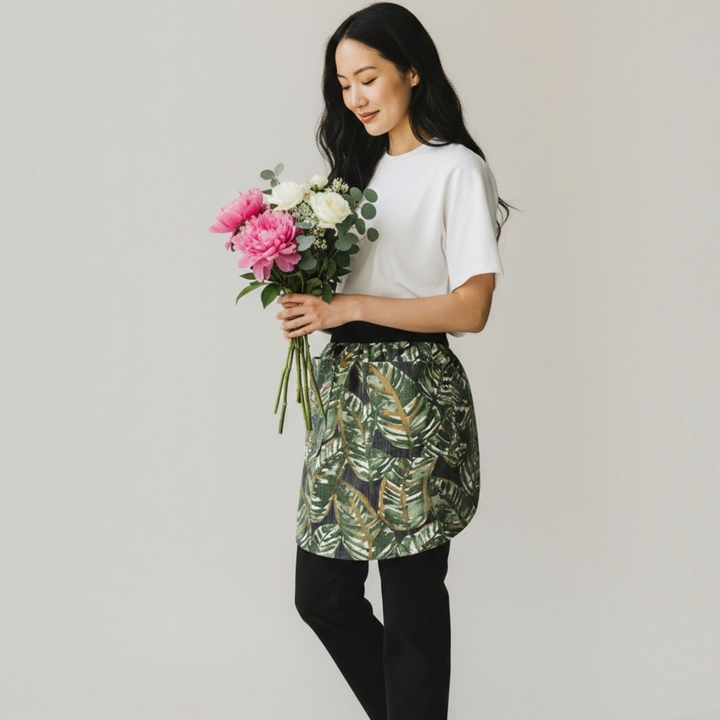 Green Waist Apron, Half Apron, Home Cooks Apron, Apron for Food Professionals