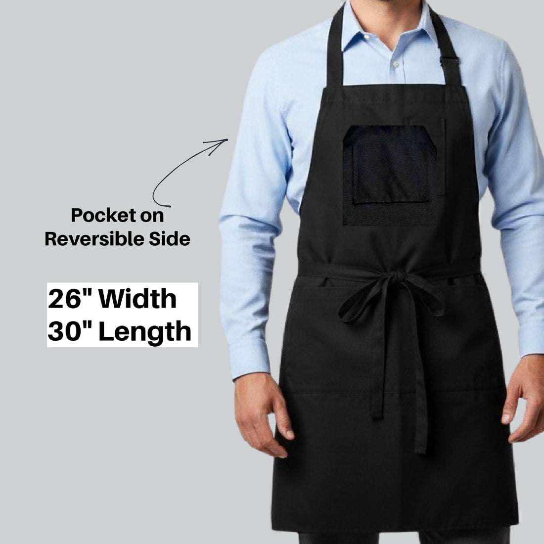 Denim Farmhouse Unisex Apron, Apron for Chef, Caterers, Food Professionals, Reversible Apron