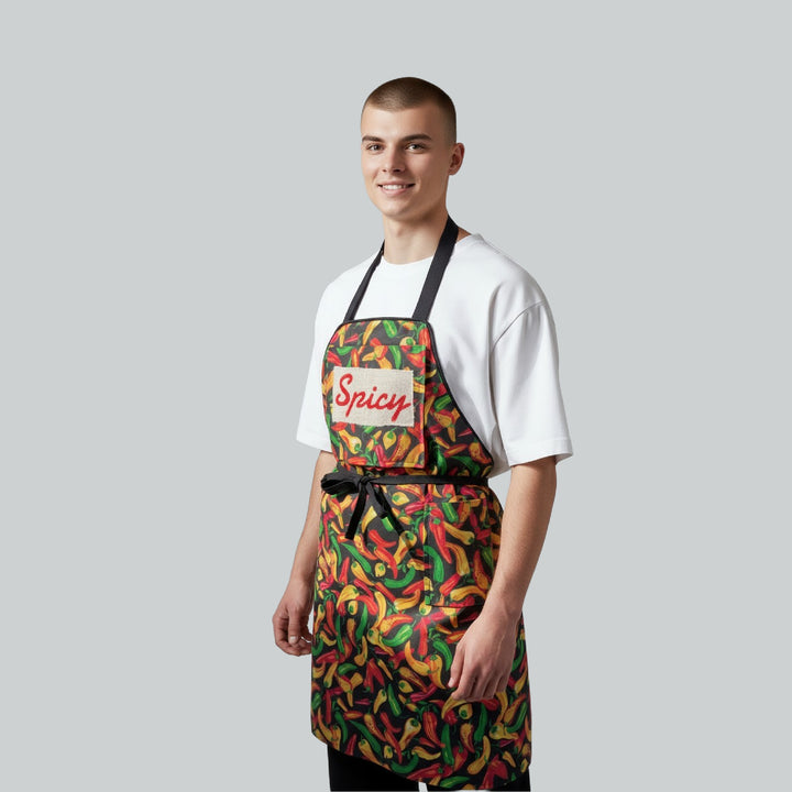 REVERSIBLE (Two Sided)  Apron,  "Spicy" Apron, Chili Pepper Apron, Unisex Apron