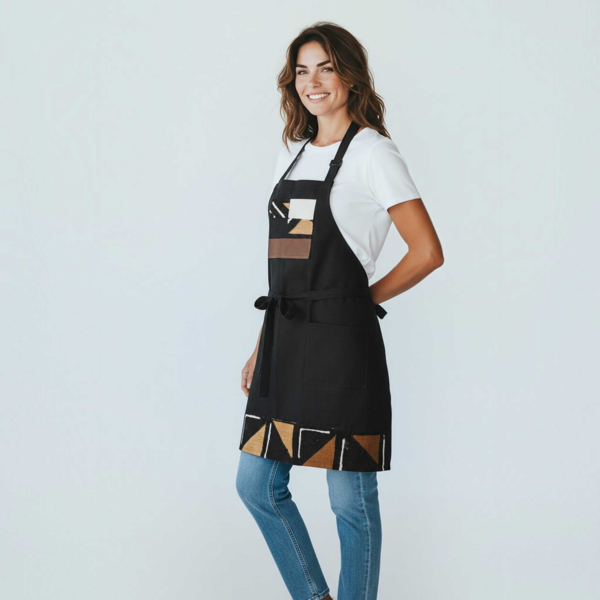 Black Quilted Apron, Chefs Apron, Caterer Apron, Unisex, Reversible Apron for Professionals or Cooks