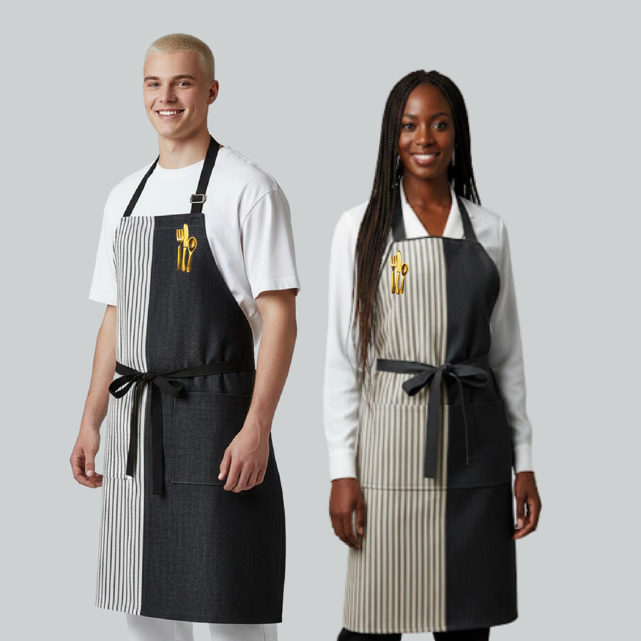 Denim Farmhouse Unisex Apron, Apron for Chef, Caterers, Food Professionals, Reversible Apron