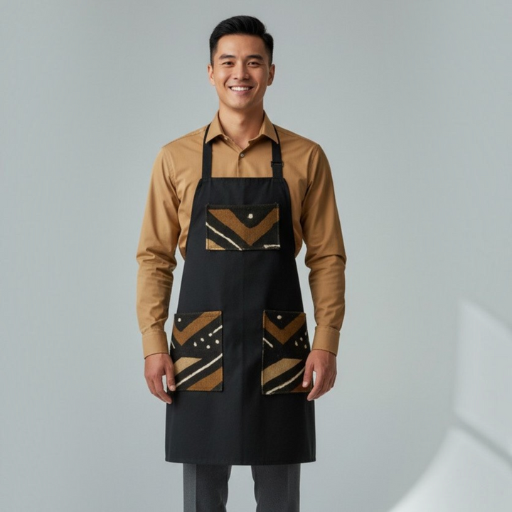 Brown and Black Apron, Chef Apron, Unisex Apron, Reversible Apron, Caterer Apron,  Home Cooks