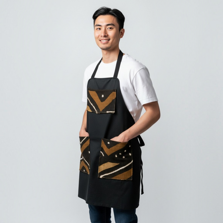 Brown and Black Apron, Chef Apron, Unisex Apron, Reversible Apron, Caterer Apron,  Home Cooks