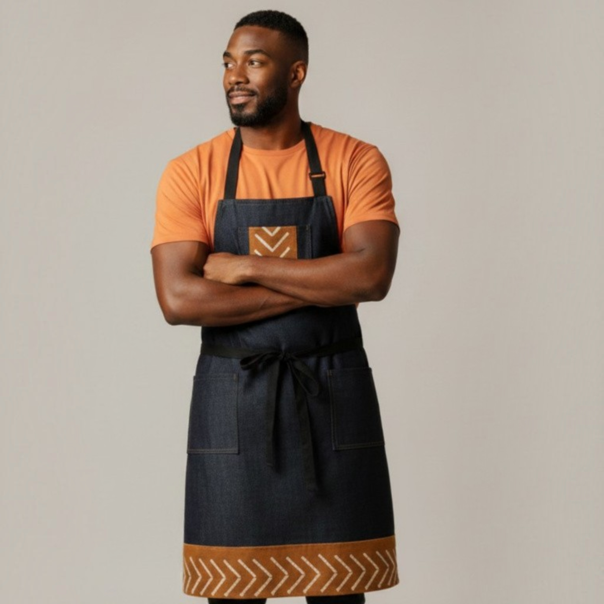 Rust/Carmel Denim Apron, Reversible Apron, Apron for Men and Women, Chef Apron, Cooks Apron