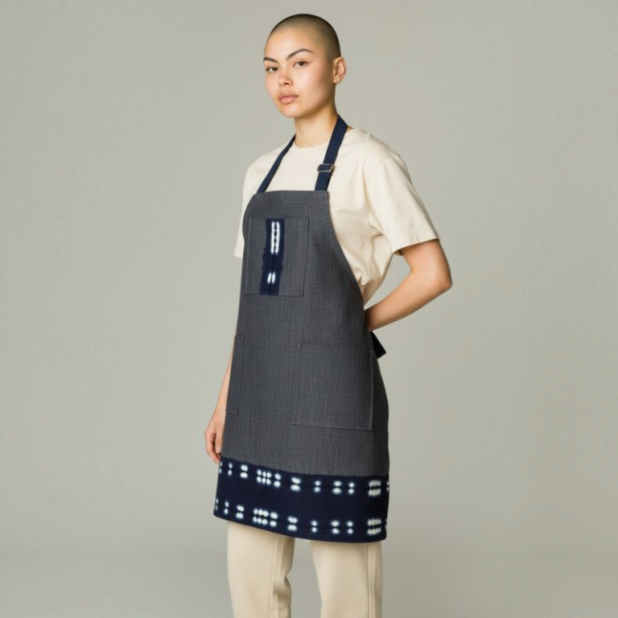 Denim Apron, Reversible Apron, Mudcloth Apron, Apron for Men and Women, Chef Apron, Apron for Cooks.
