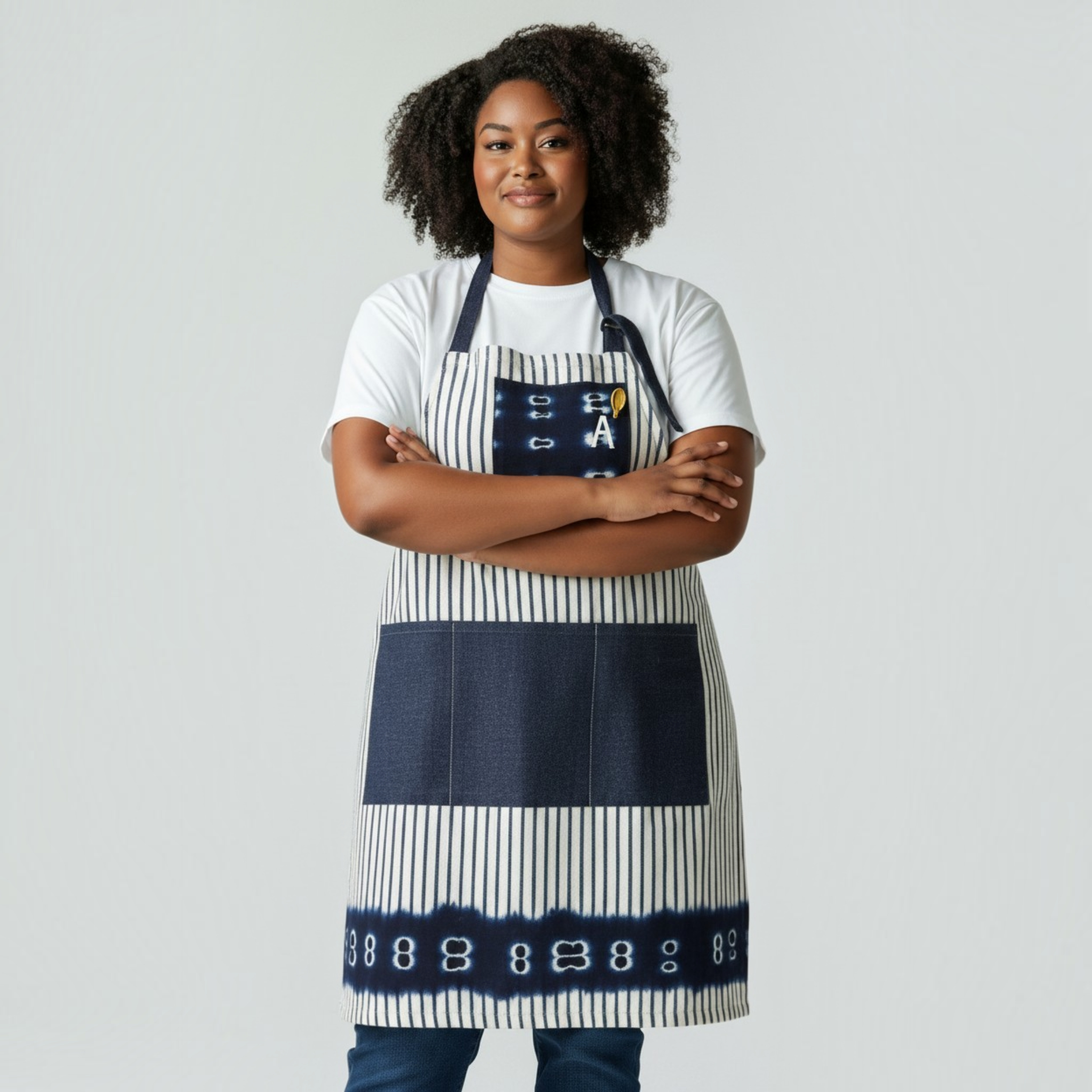 Patchwork Denim Apron, Reversible, Chefs Apron, Caterer, Unisex, Food Professional Apron