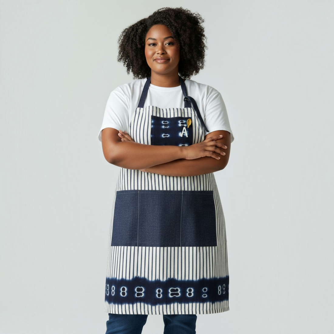 Patchwork Denim Apron, Reversible, Chefs Apron, Caterer, Unisex, Food Professional Apron
