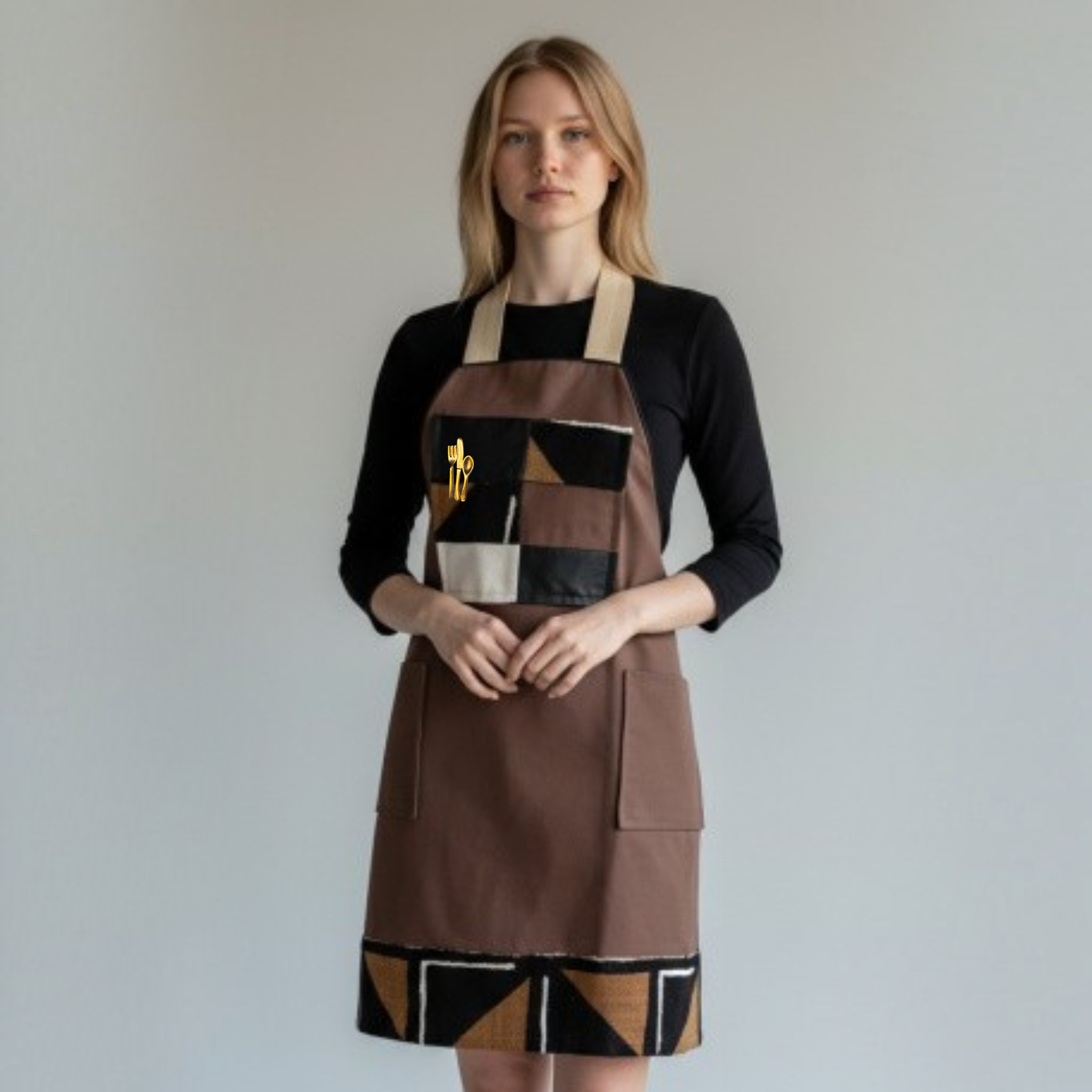 Brown Earth-Tone Apron, Chefs Apron, Caterer Apron, Unisex, Reversible Apron for Professionals or Cooks