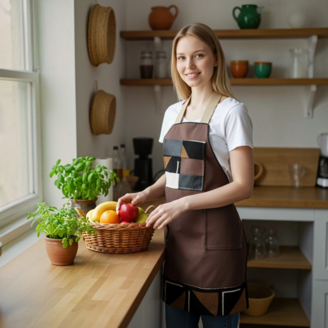 Brown Earth-Tone Apron, Chefs Apron, Caterer Apron, Unisex, Reversible Apron for Professionals or Cooks