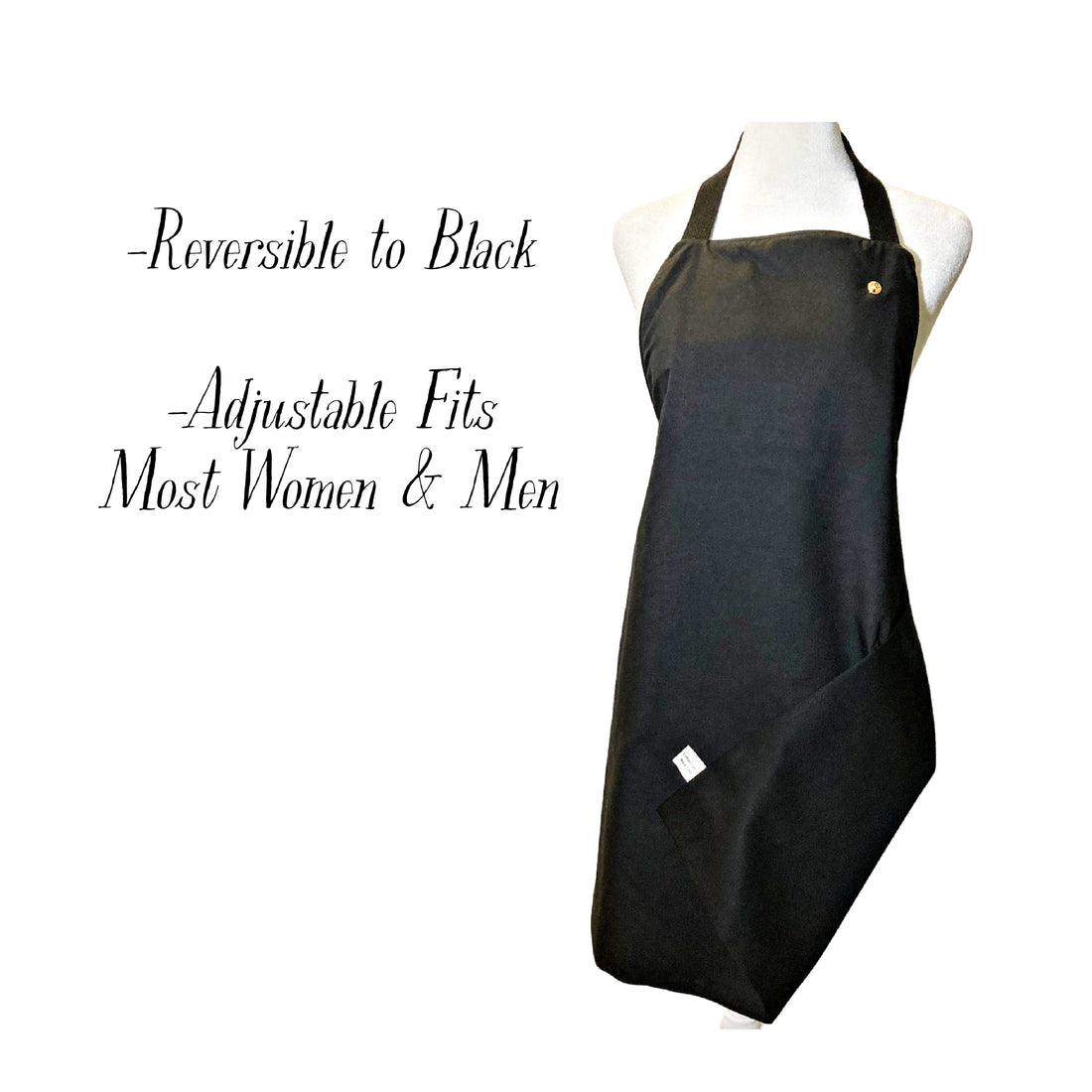Teal Blue Apron, ORGANIC COTTON APRON, Blue and Black Apron, Reversible Apron, Gift for Her, Mother's Day Gift, Designer Apron