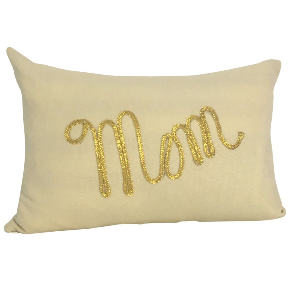 Mom Pillow WITH INSERT,  Gift for Mother's Day, Mother Pillow, Linen Lumbar Pillow, Gift For Mom