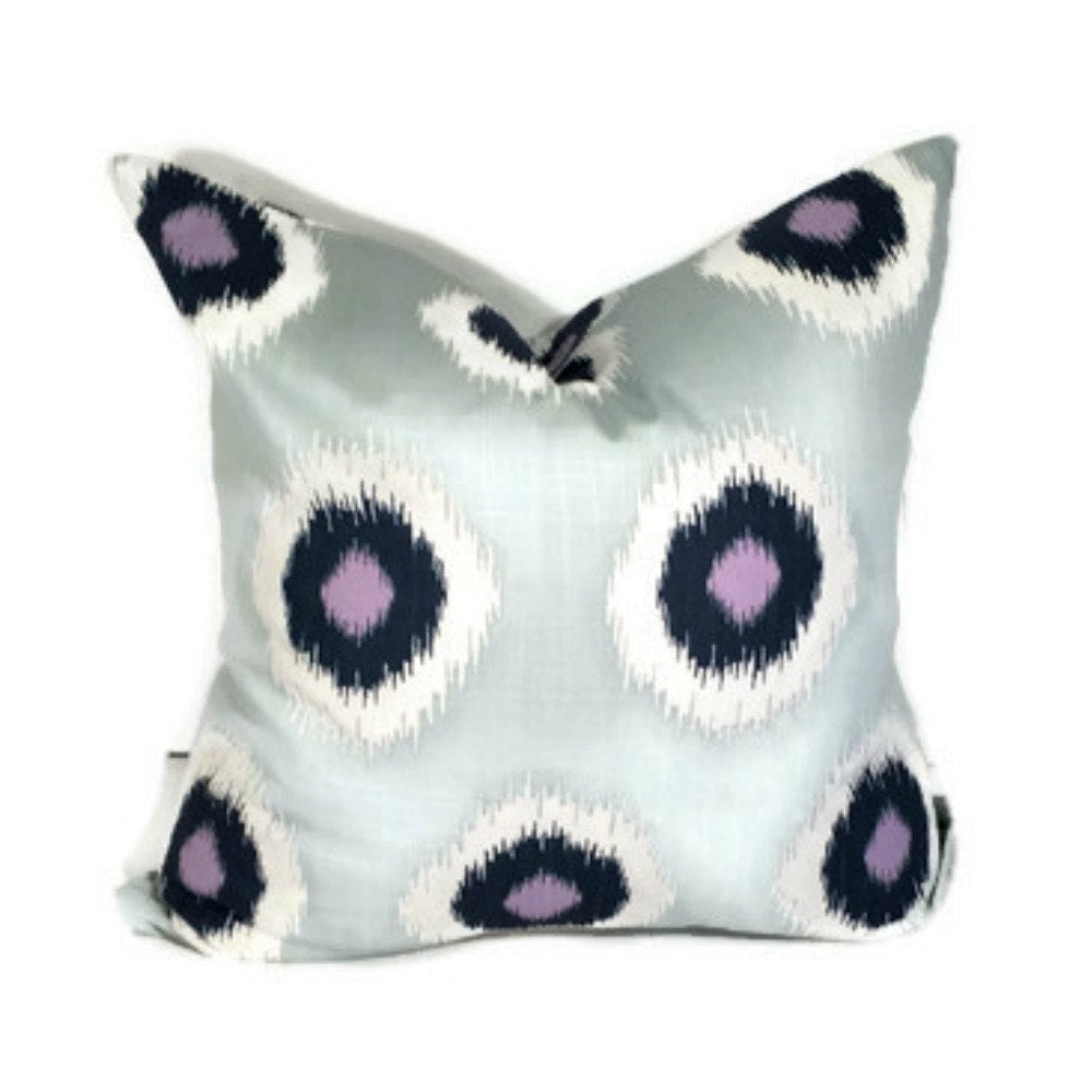 Blue and White Ikat Throw Pillow Cover, Abstract Pillow in 16x16,18x18, 20x20