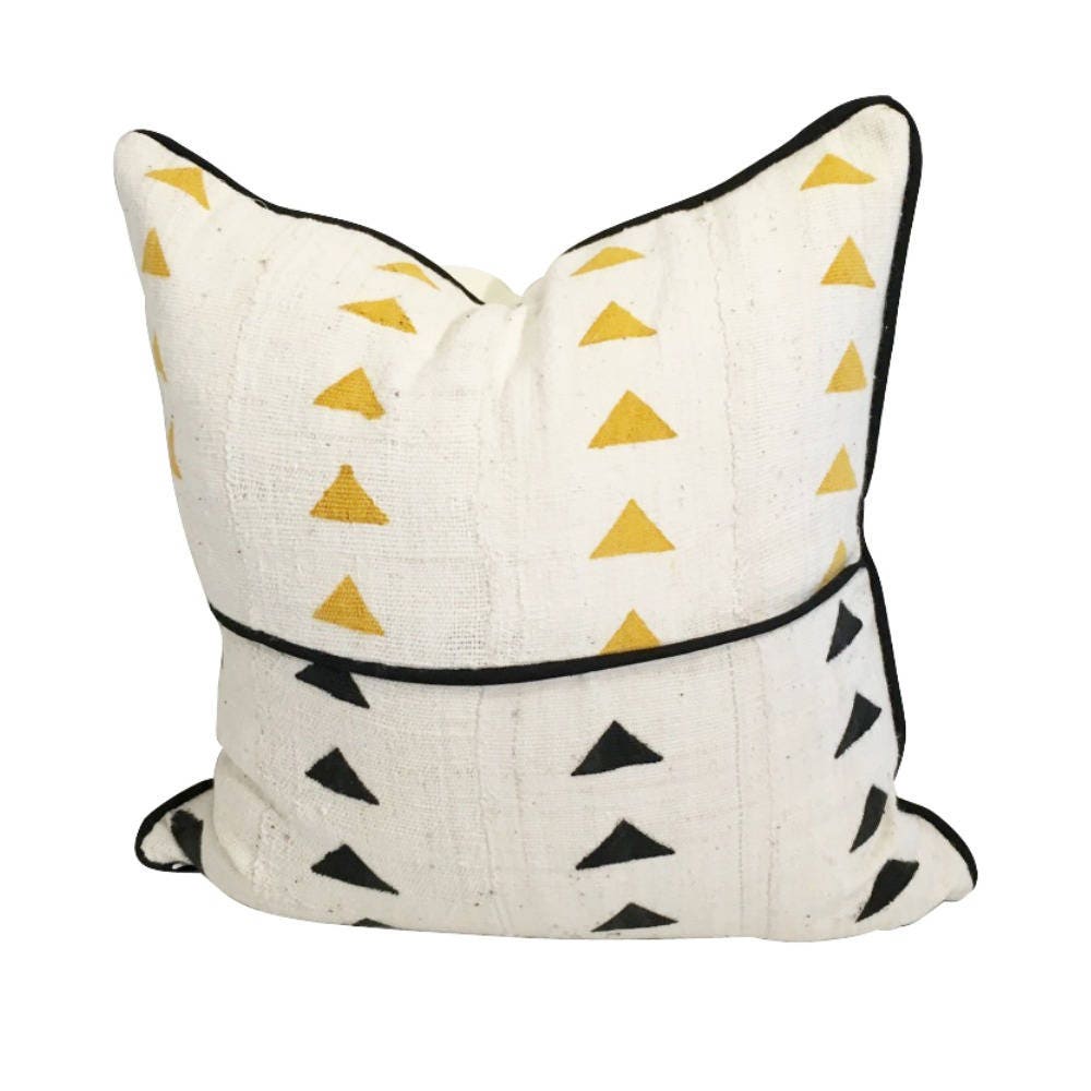 Arrow Mudcloth Pillow Cover, White African Pillow, Black and White Fabric Pillow, Ethnic Fabric Pillow, African Decor