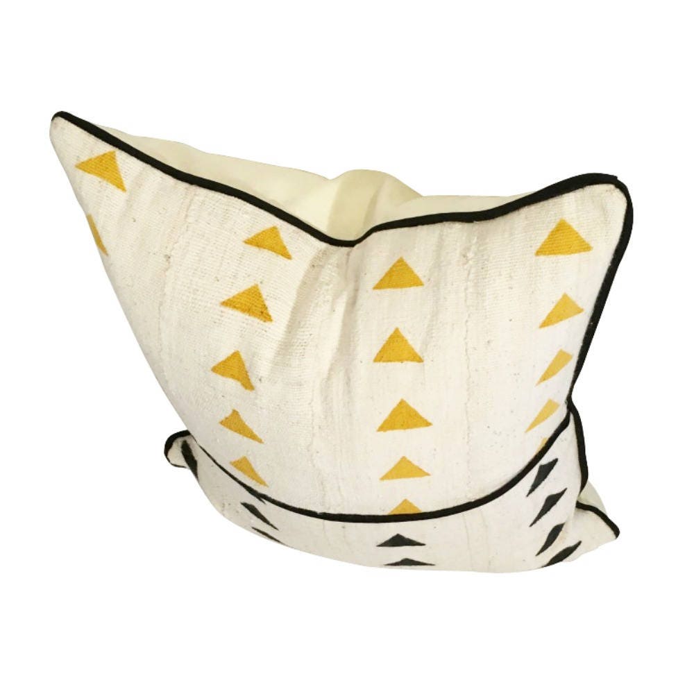 Arrow Mudcloth Pillow Cover, White African Pillow, Black and White Fabric Pillow, Ethnic Fabric Pillow, African Decor