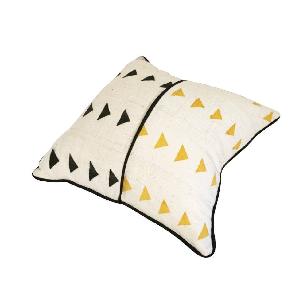 Arrow Mudcloth Pillow Cover, White African Pillow, Black and White Fabric Pillow, Ethnic Fabric Pillow, African Decor