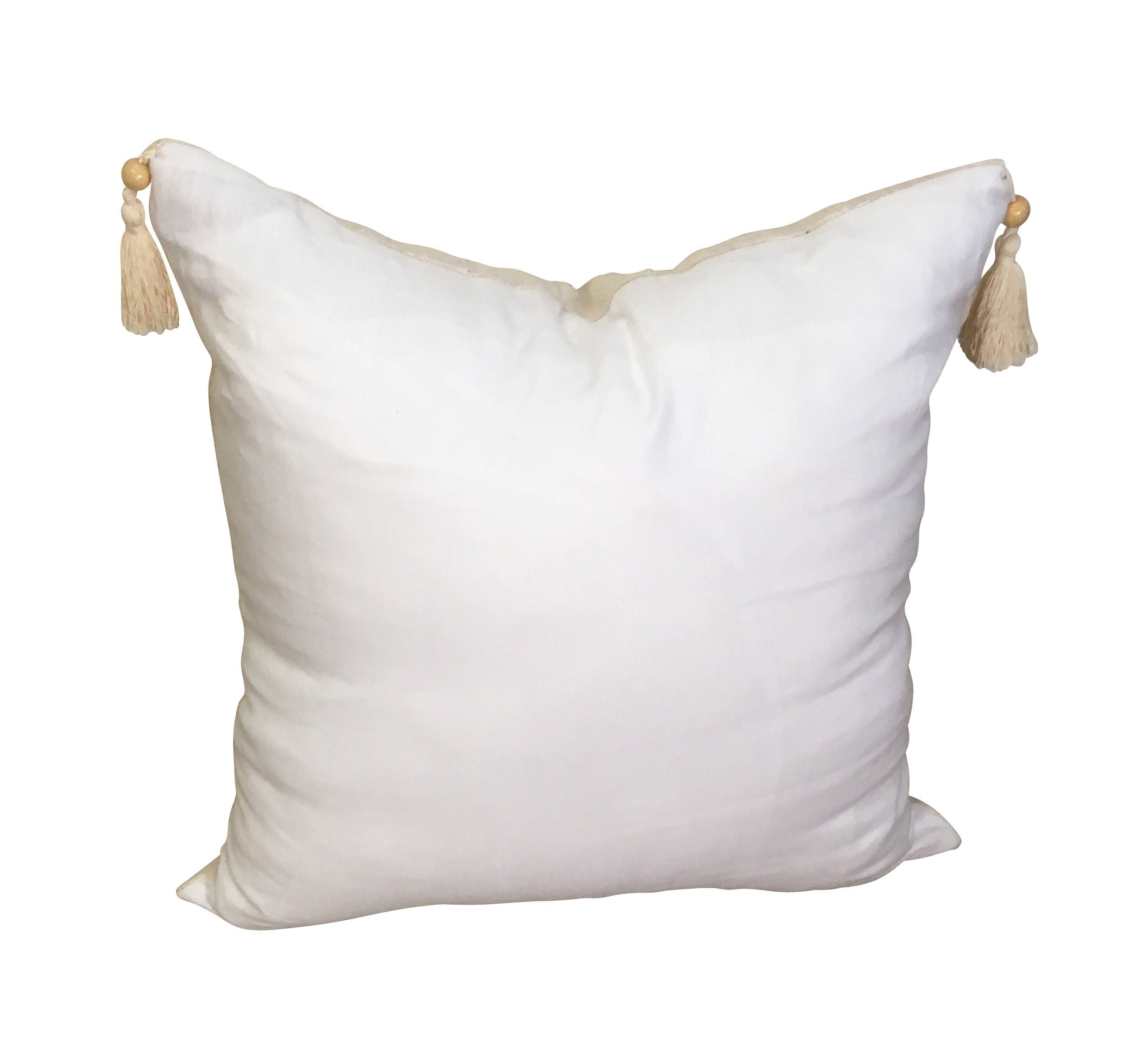 Antique Pink Mud Cloth Pillow Cover, Stripped Pillow, Organic Cotton Pillow with Tassel