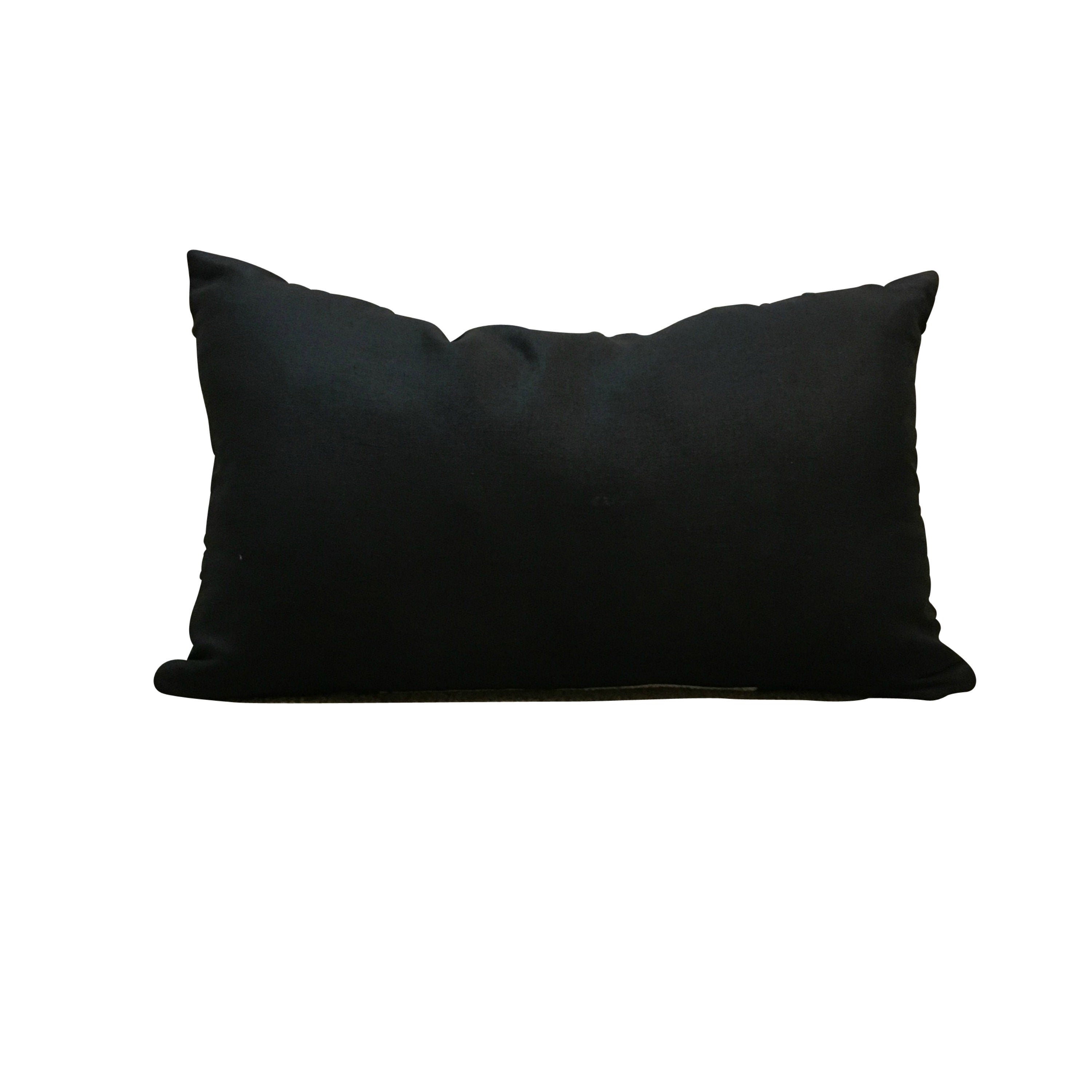 Black and White Lumbar,  Long Black and White Pillow, Mud Cloth Lumbar Pillow, African Tribal Pattern, Modern Home Décor