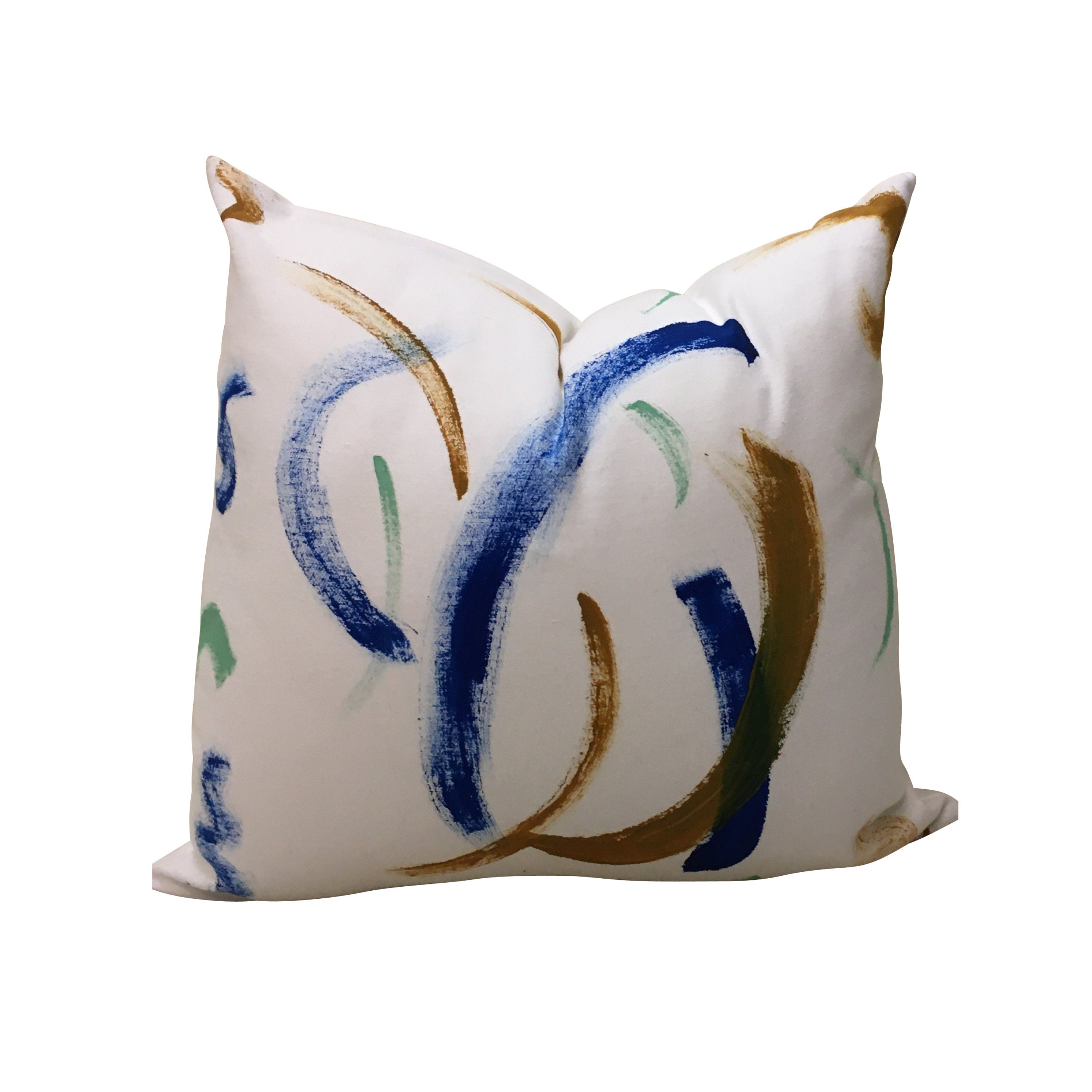 Hand Painted Throw Pillow Cover, Modern Pillow, Abstract Colorful Pillow Cover, Multi-Color Pillow