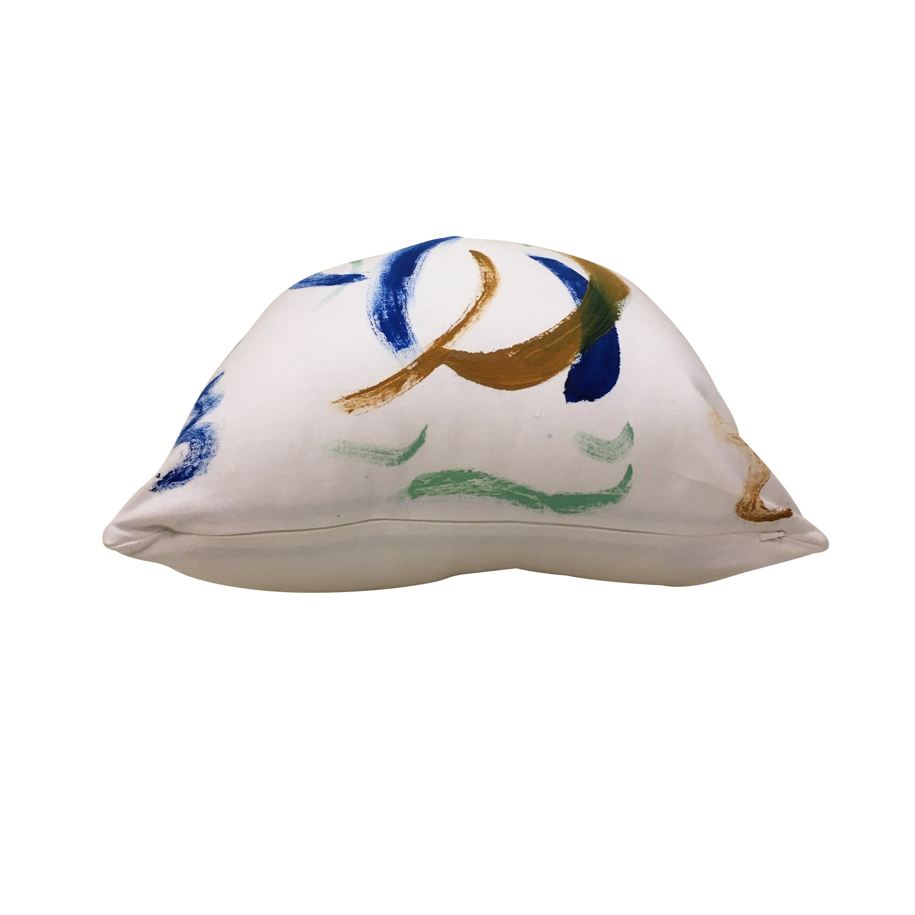 Hand Painted Throw Pillow Cover, Modern Pillow, Abstract Colorful Pillow Cover, Multi-Color Pillow