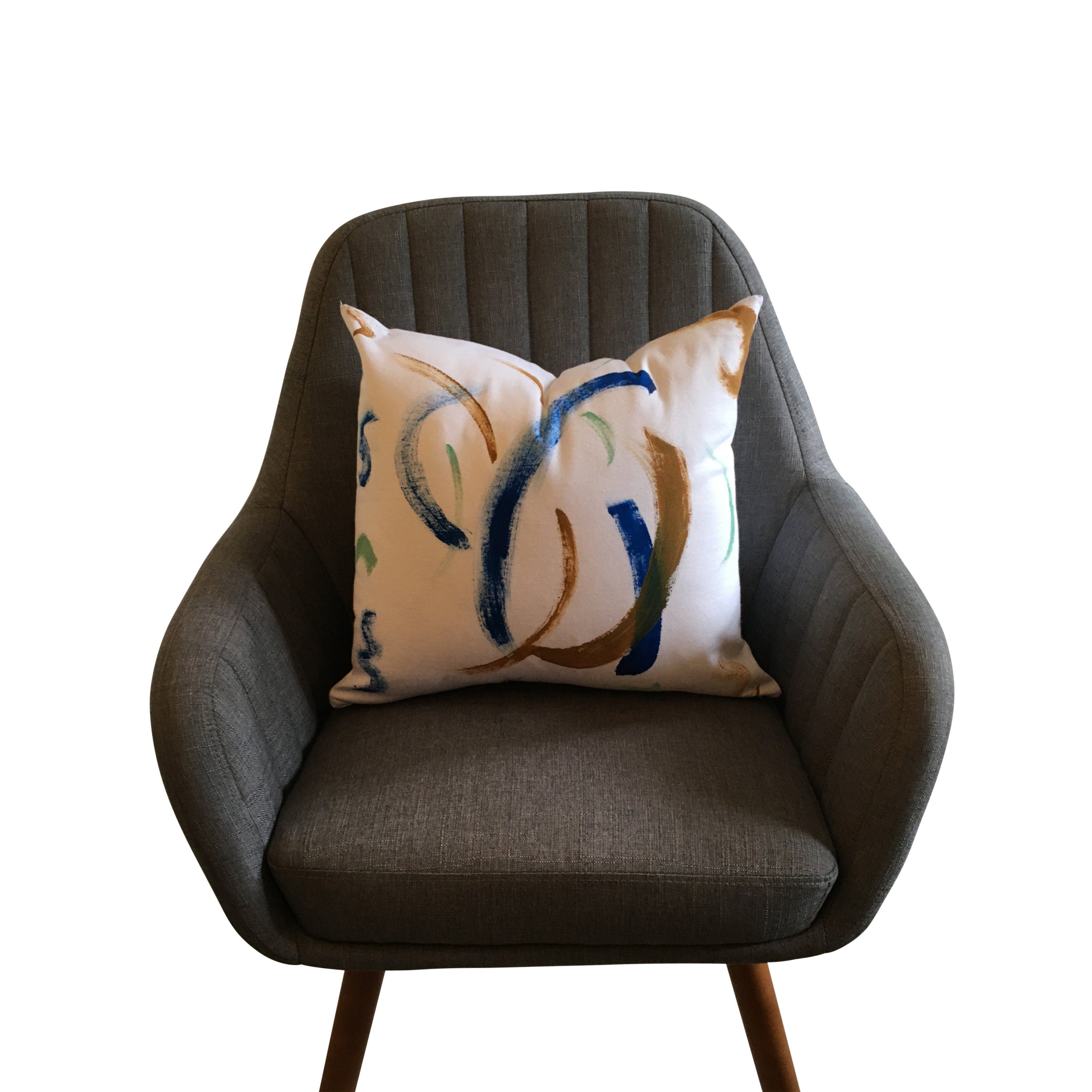 Hand Painted Throw Pillow Cover, Modern Pillow, Abstract Colorful Pillow Cover, Multi-Color Pillow