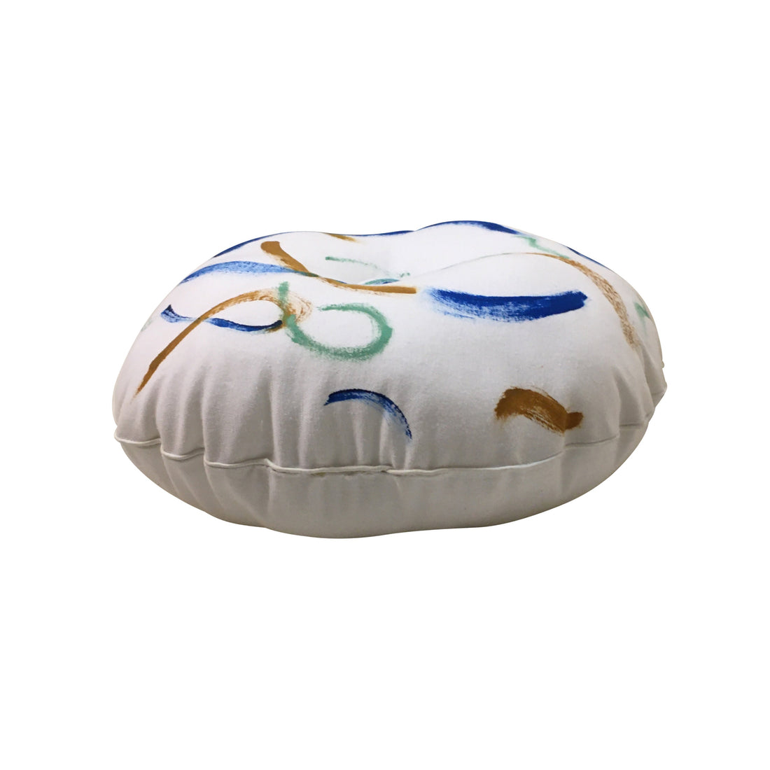 Hand Painted Pillow WITH INSERT, Round Pillow Cover, Abstract Throw Pillow, Colorful Pillow