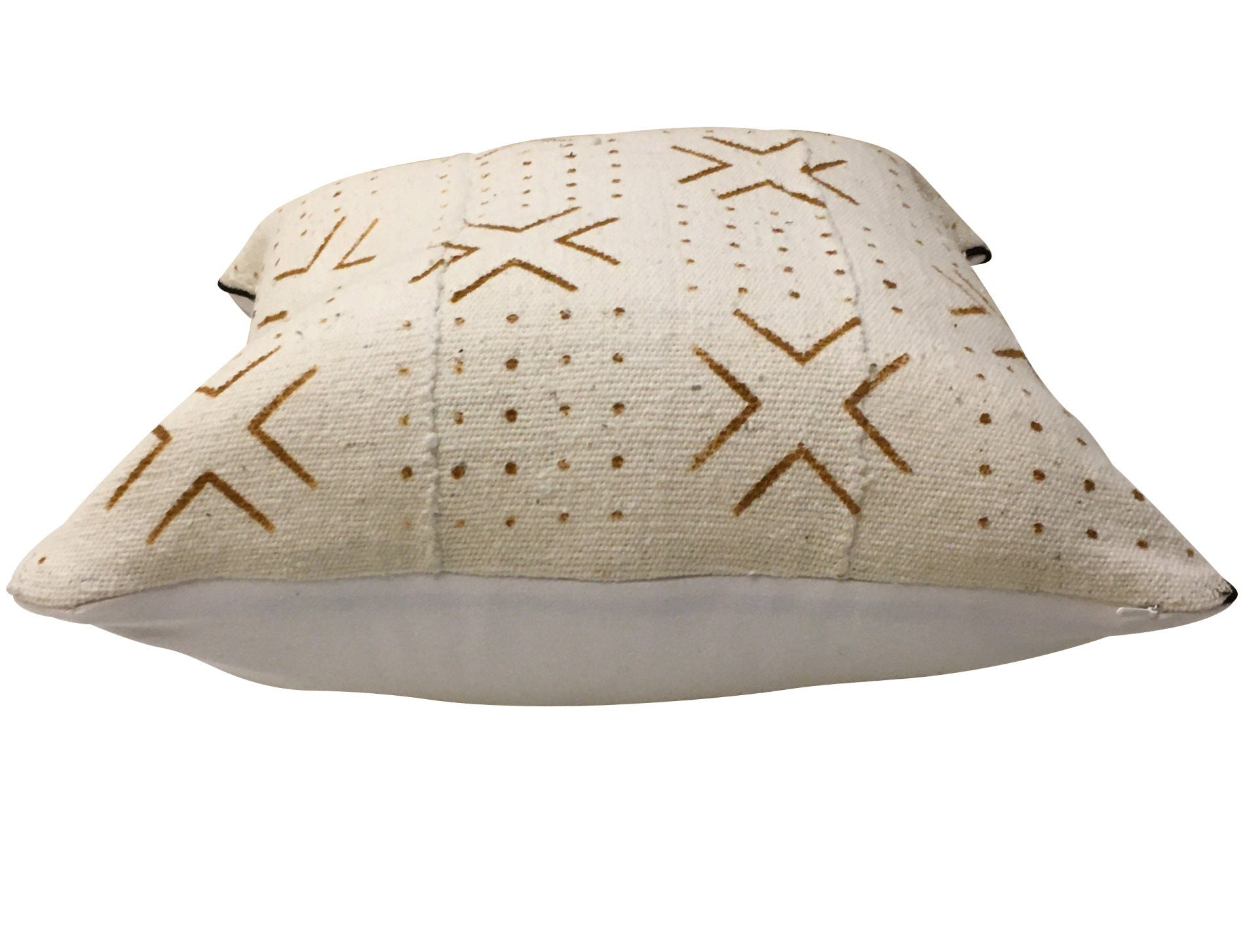 Brown and White Pillow, Geometric Pillow, Brown Mud Cloth Pillow, Pillow with Dots,  Rust Brown Pillow