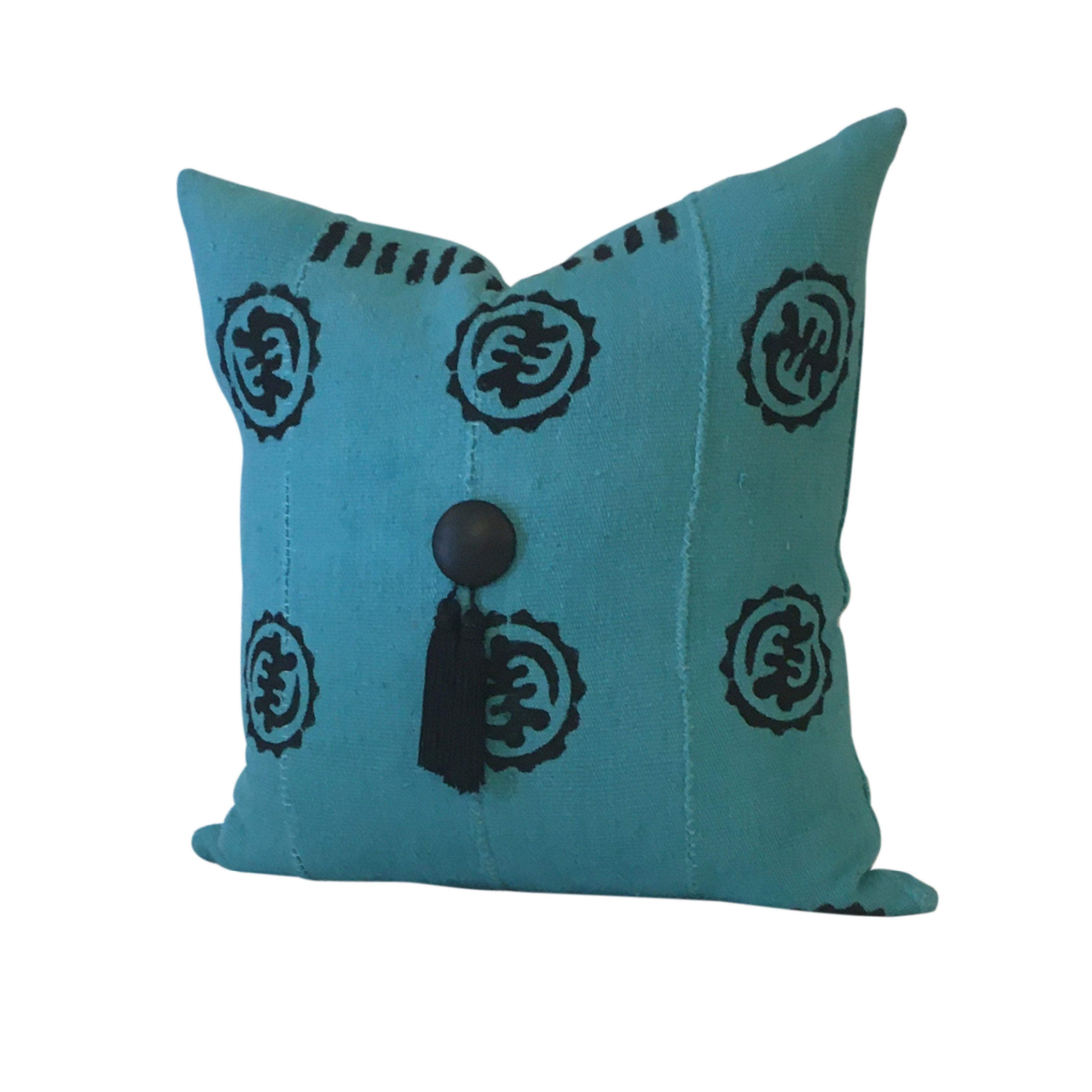 Set of Blue Mudcloth Pillow Covers, Blue Boho Pillow Set,  Mudcloth Pillow Set