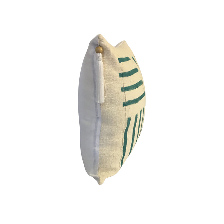 Blue Mudcloth Pillow Cover, Stripped Pillow, Organic Cotton Pillow, Boho Tassel Pillow, Pillow for Men and Women, Pink Stripe PillowI