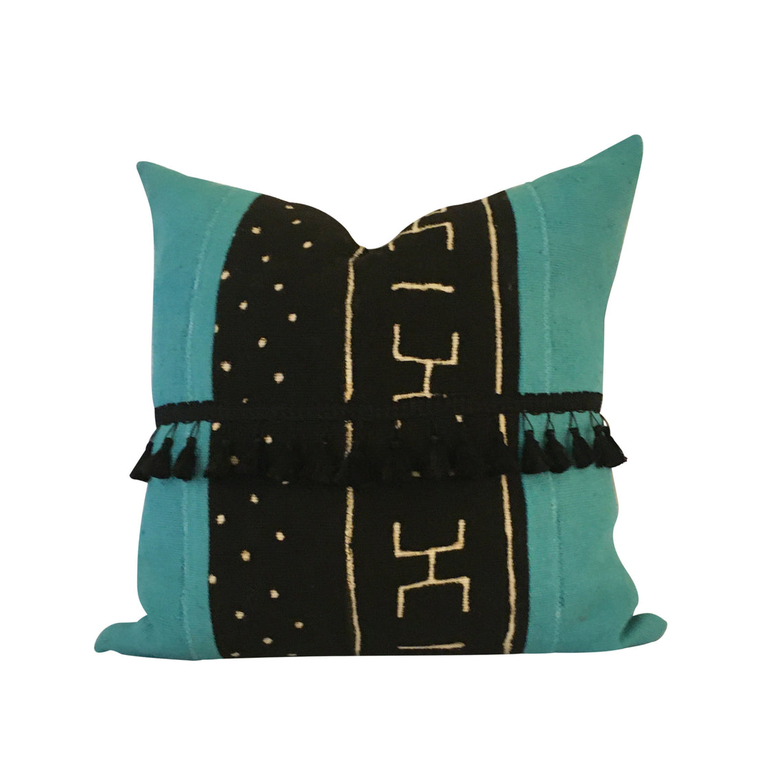 Mudcloth Arrow Pillow Cover, Tassels on Pillow, African Mud Cloth Pillow