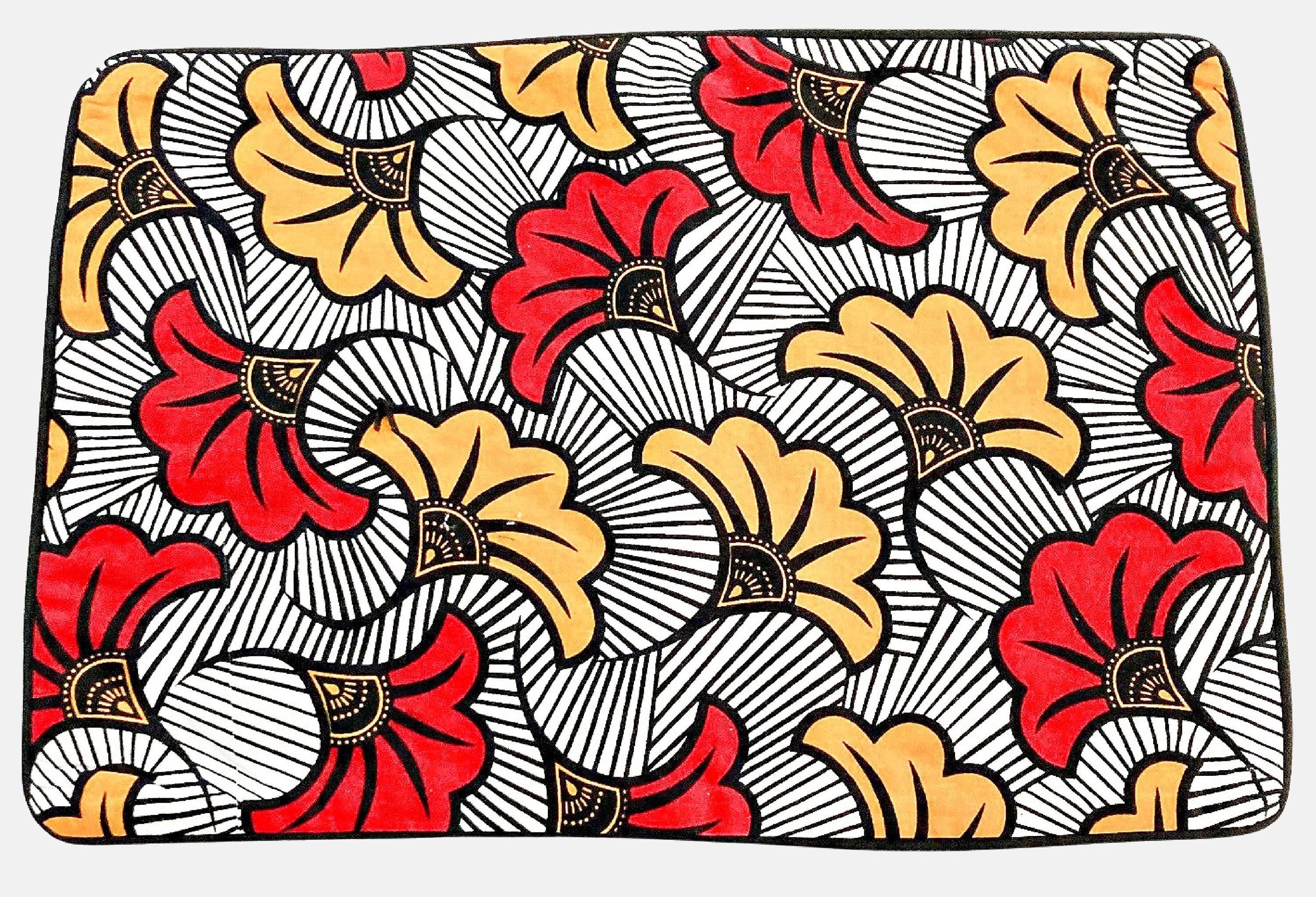 RED PLACEMAT SET - Includes Flower Placemats, Napkins and Napkin Rings, Set of 4, 6 or 8, Placemat with Flowers, Red Table Setting