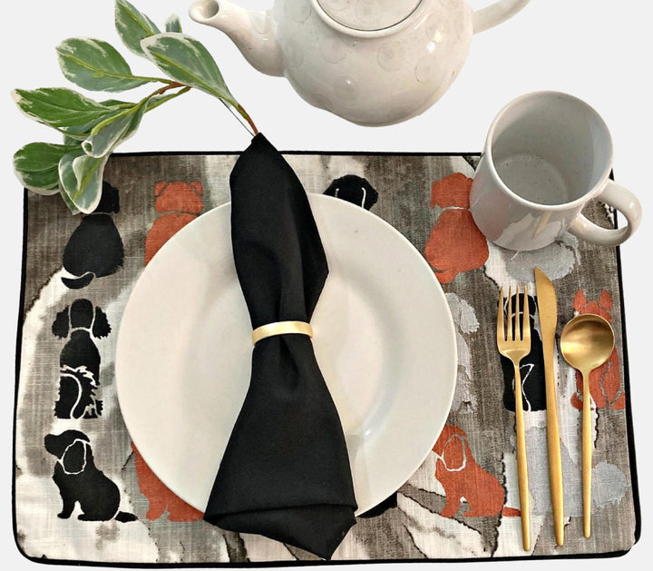 ANIMAL PLACEMAT SET - Includes Placemats, Napkins and Napkin Rings, Set of 4, 6 or 8, Dog Placemats, Animal Placemat, Gift for Dog Lovers