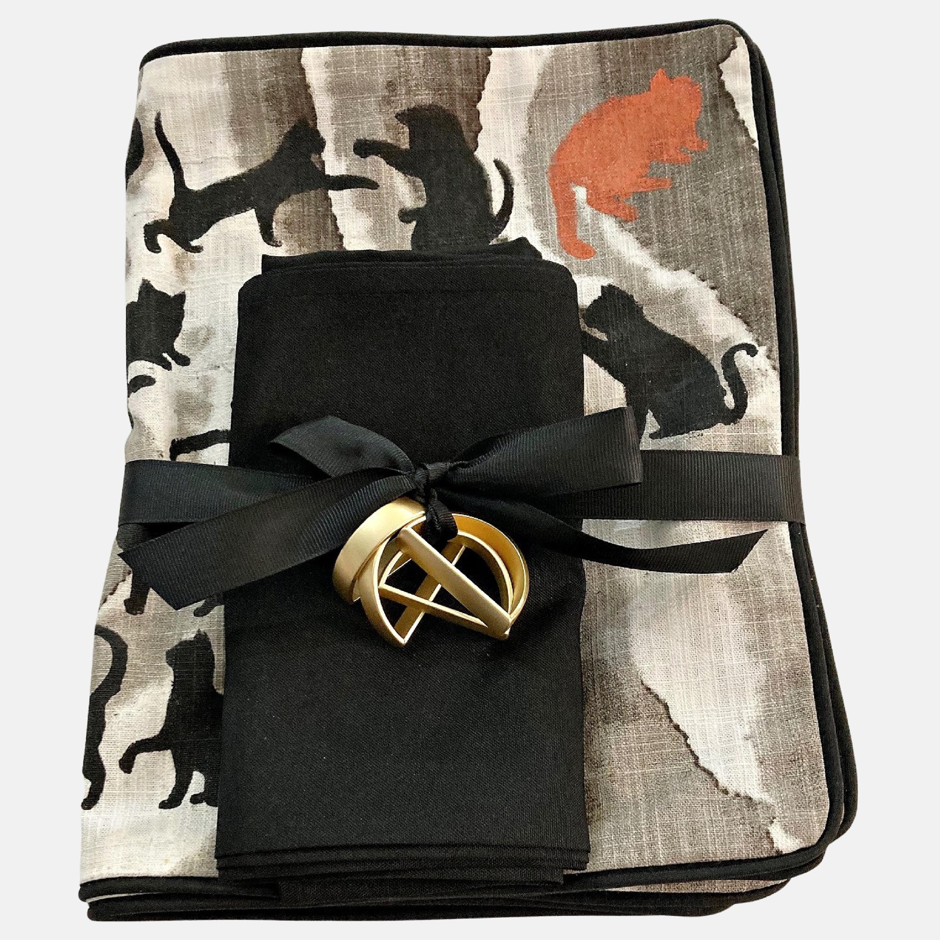 CAT PLACEMAT SET - Includes Placemats, Napkins and Napkin Rings, Set of 4, 6 or 8, Housewarming Kitchen Gift, Placemats, Gift for Cat Lovers