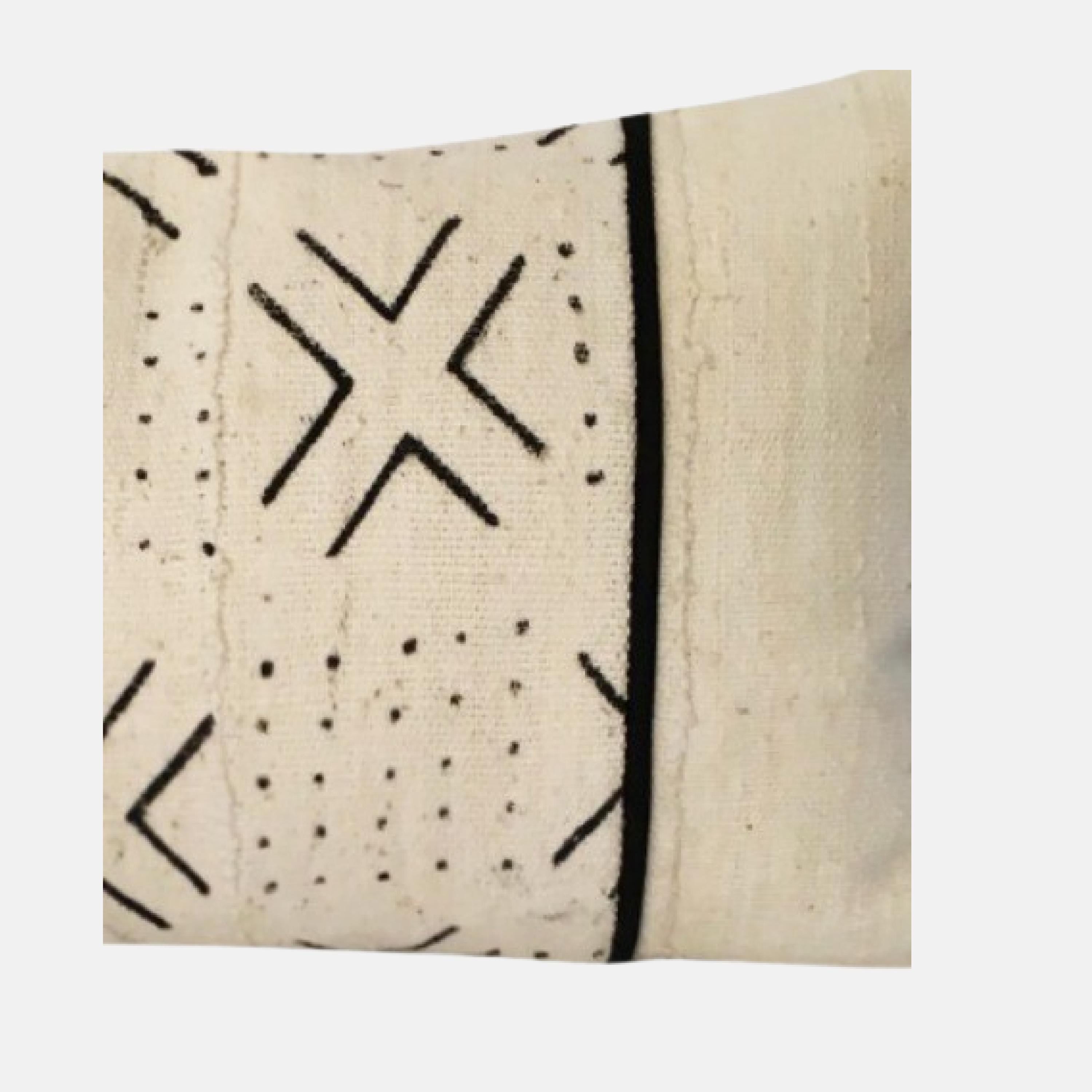 Authentic Mudcloth Pillow Cover with Geometric Design, Throw Pillow with Tassels, Organic Cotton Pillow