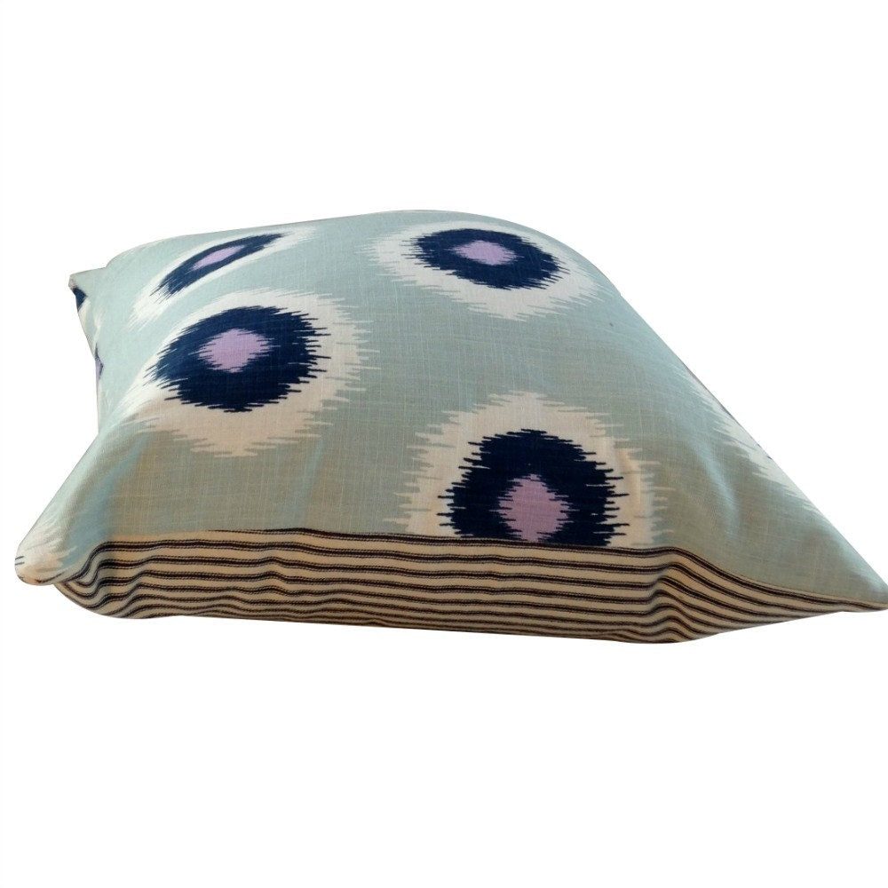 Blue Ikat Pillow Cover,  Farmhouse Pillow, Boho Fabric Pillow, Blue 16x16 Cover, Blue, 18x18 Cover,Blue 20x20 Cover